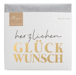 Edelbitterschokolade "Herzlichen Glückwunsch", Confiserie Berger