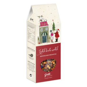 Früchteteemischung "Fühl Dich wohl" in Geschenkschachtel Häuser von Silke Leffler