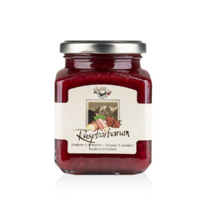 Raspbarbarum | Rhabarber-Himbeere Fruchtaufstrich 335g, Alpe Pragas