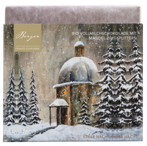 Vollmilchschokoladentafel mit Mandel-Zimt-Splitter "Stille Nacht"